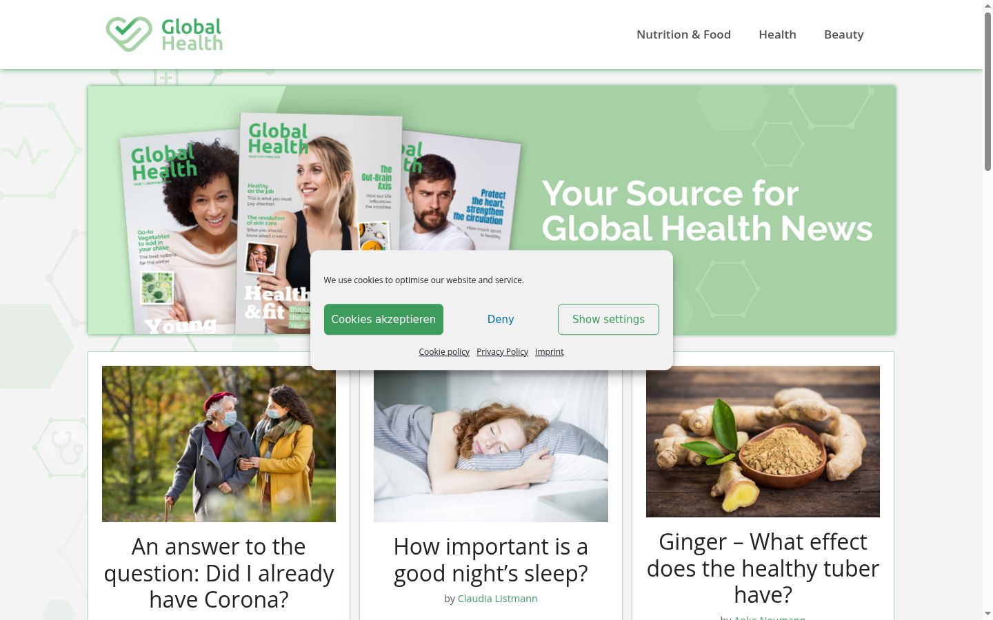Screenshot of the consent banner shown before any interaction