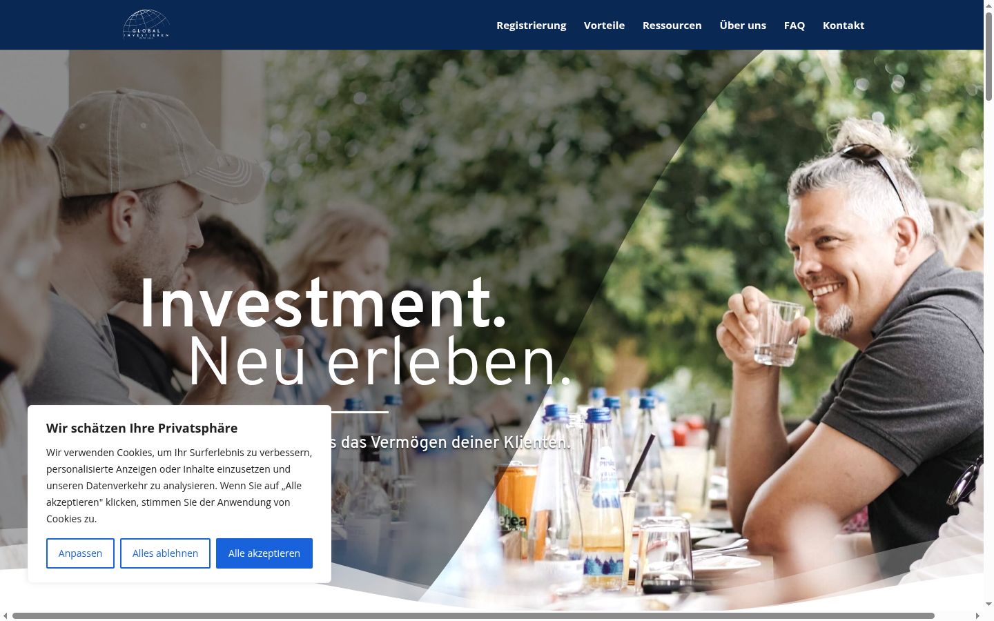 Screenshot of the consent banner shown before any interaction