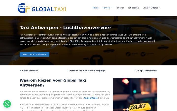 Screenshot of global-taxi-antwerpen.be