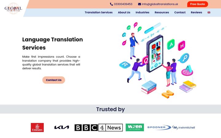 Screenshot of global-translationsuk.com