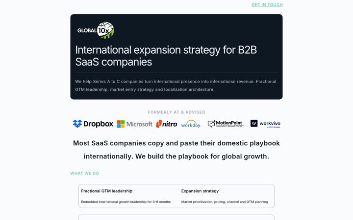 Screenshot of global10x.com