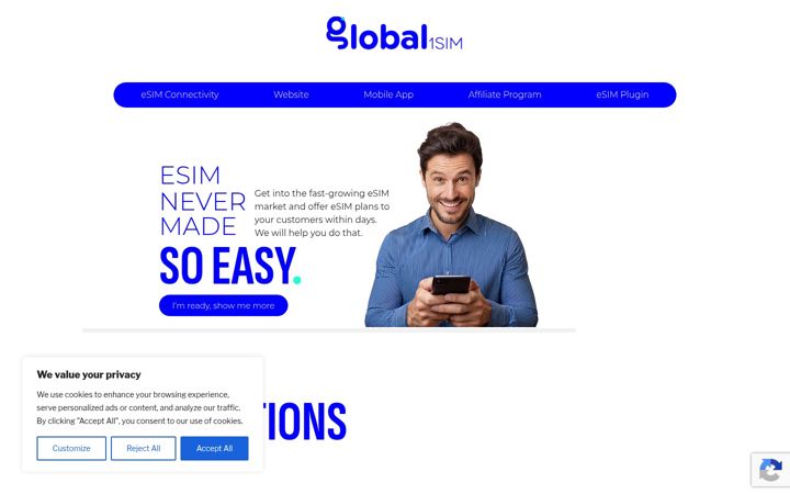 Screenshot of global1sim.com