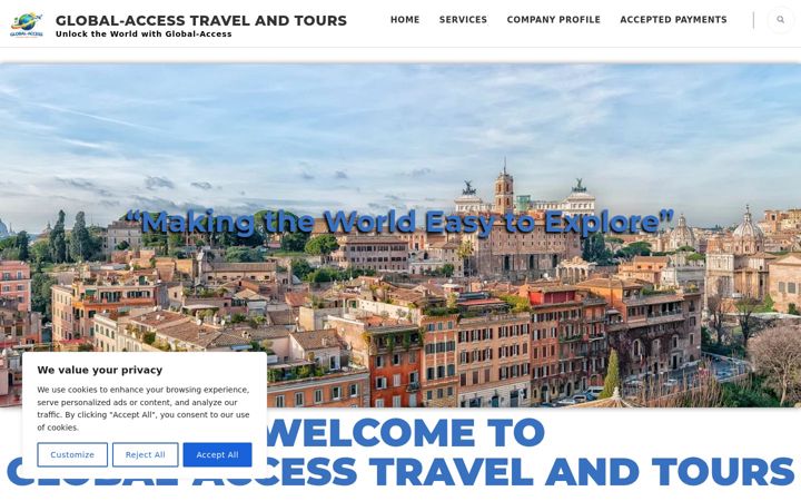 Screenshot of globalaccesstravelandtours.com