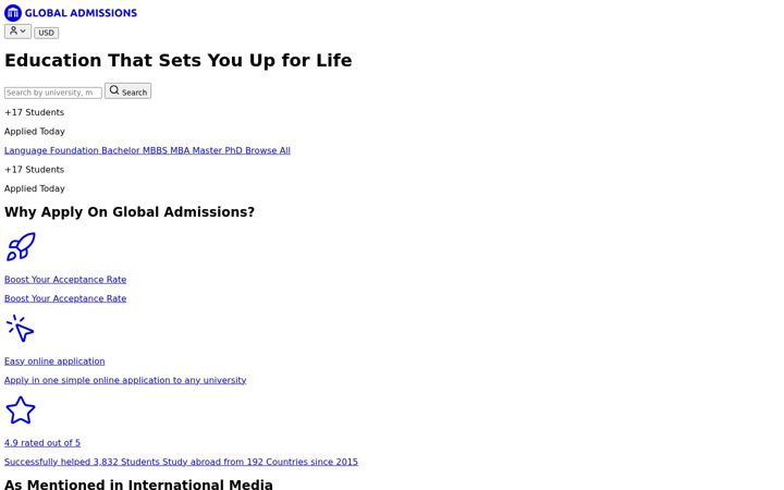 Screenshot of globaladmissions.com