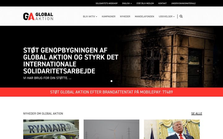 Screenshot of globalaktion.dk