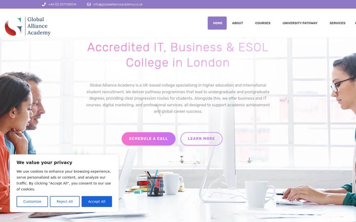 Screenshot of globalallianceacademy.co.uk