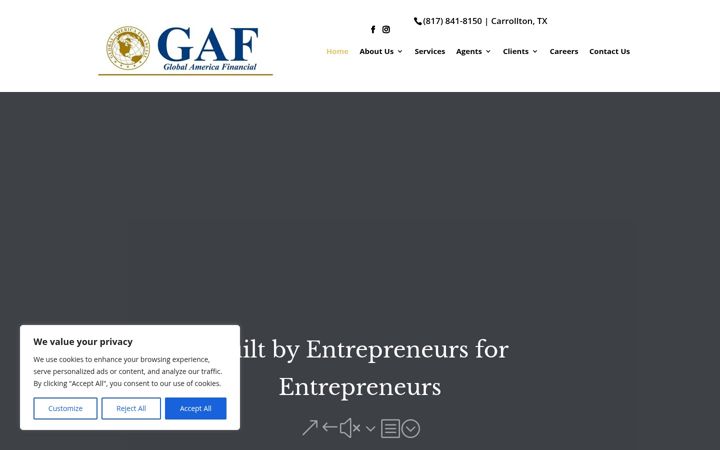 Screenshot of globalamericafinancial.com