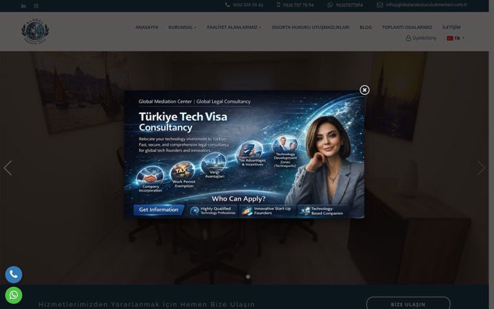 Screenshot of globalarabuluculukmerkezi.com.tr