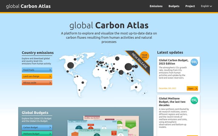 Screenshot of globalcarbonatlas.org