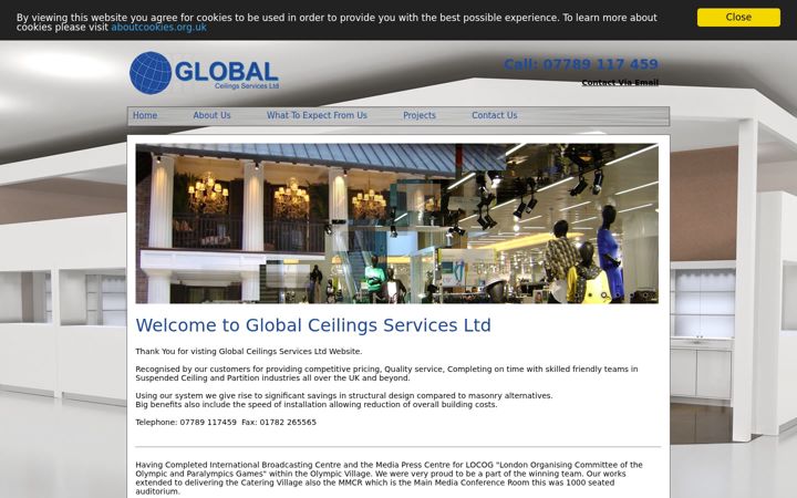 Screenshot of globalceilings.com