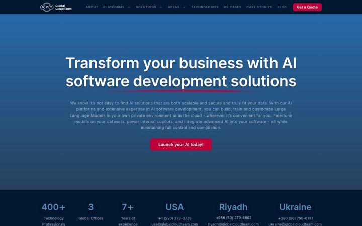 Kuvakaappaus sivustosta globalcloudteam.com