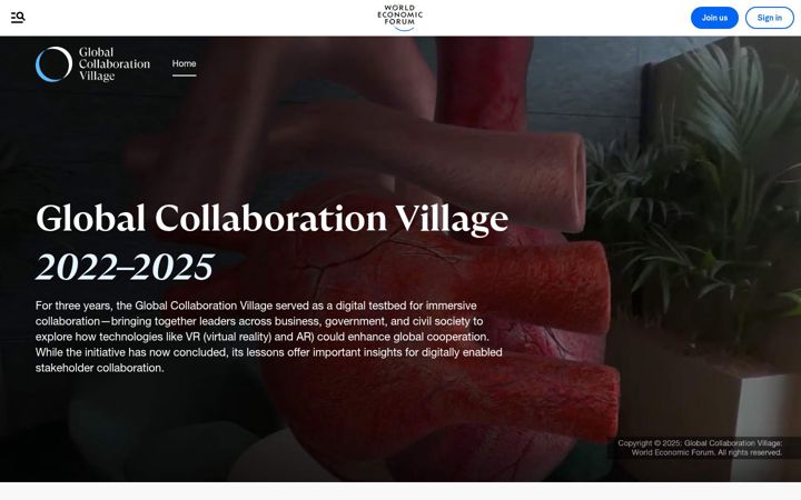 Screenshot von globalcollaborationvillage.org