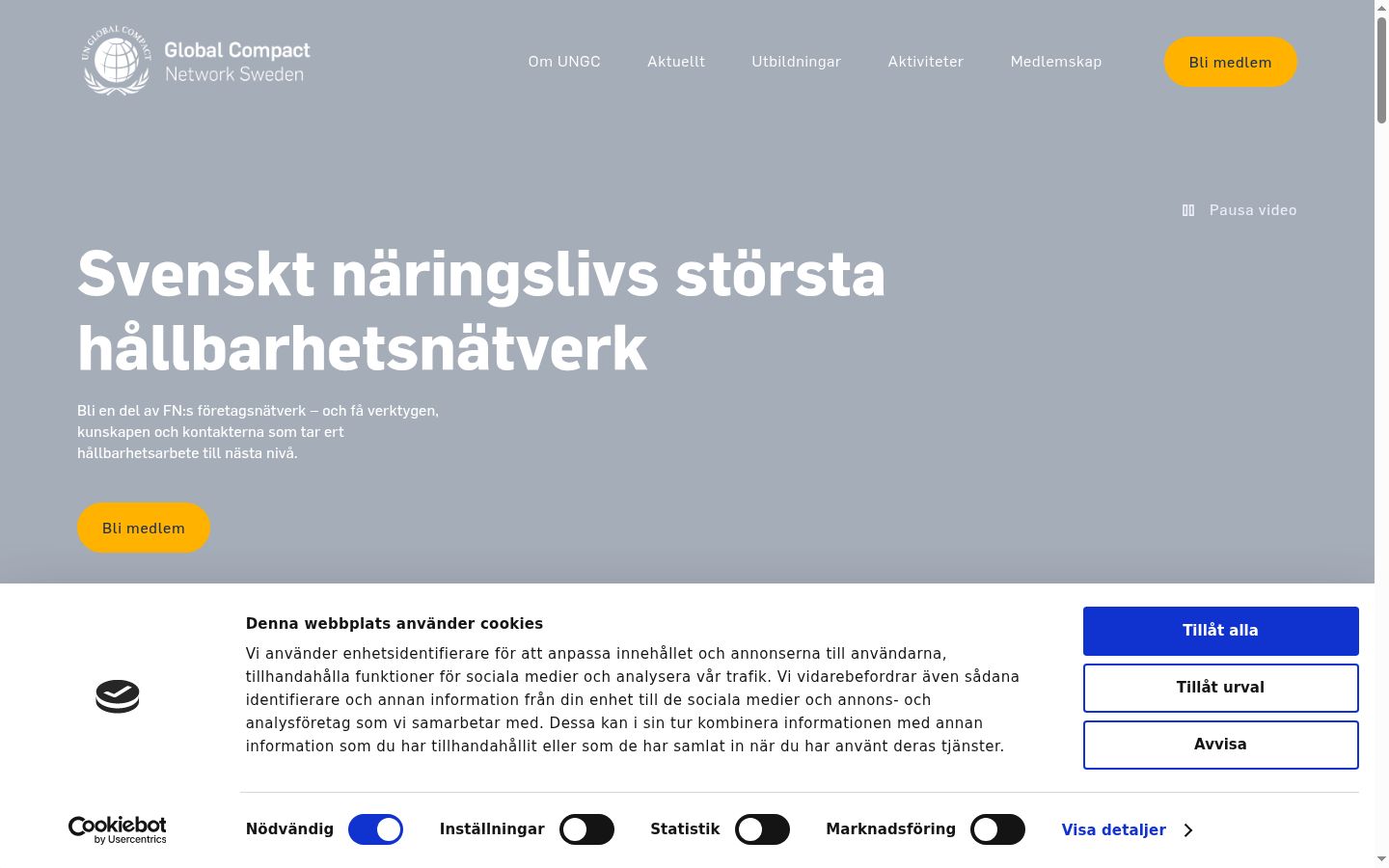 Sutikimo reklamjuostės, rodytos prieš bet kokią sąveiką, ekrano kopija