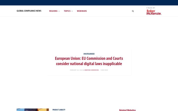 Screenshot ta' globalcompliancenews.com