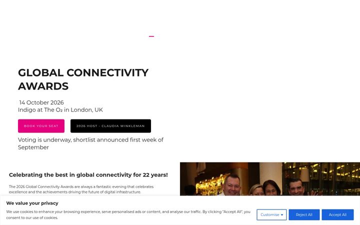 Screenshot of globalconnectivityawards.com