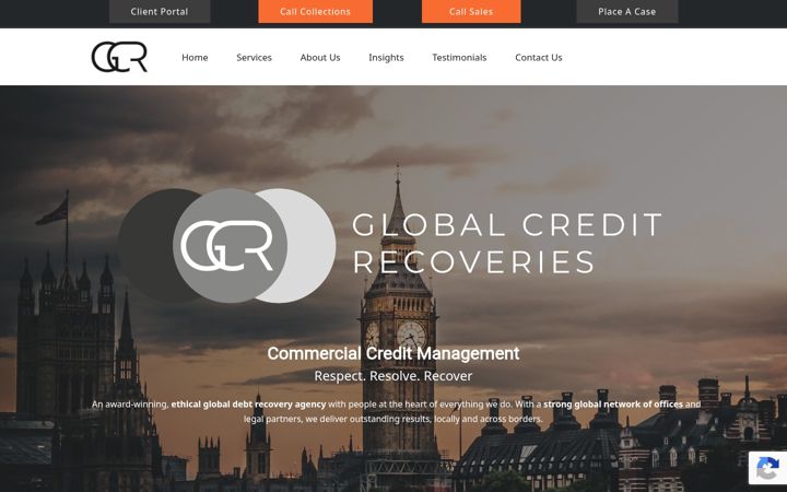 Screenshot of globalcreditrecoveries.com
