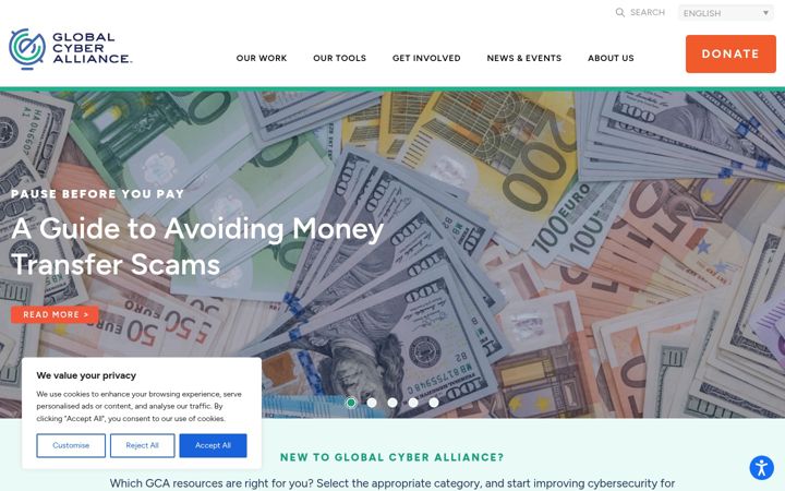 Screenshot of globalcyberalliance.org