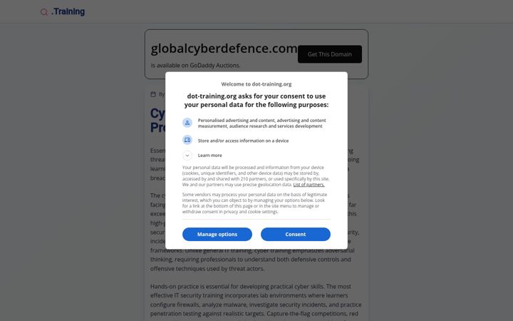 Screenshot of globalcyberdefence.com