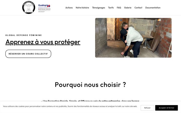 Screenshot of globaldefensefeminine.com