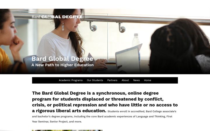 Screenshot of globaldegree.bard.edu