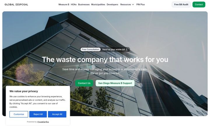 Screenshot of globaldisposal.com