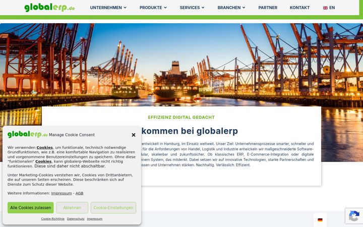 Screenshot of globalerp.de