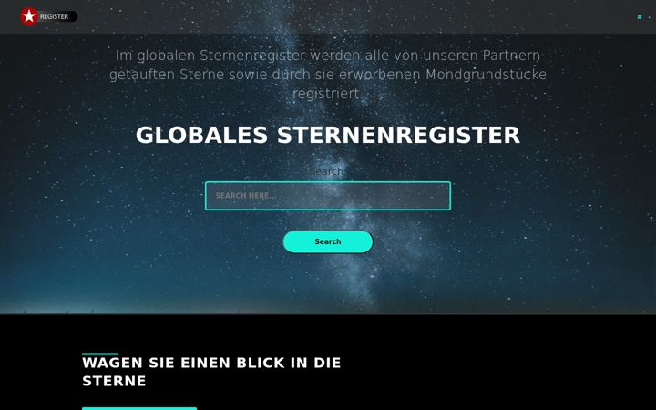 Screenshot of globales-sternenregister.com