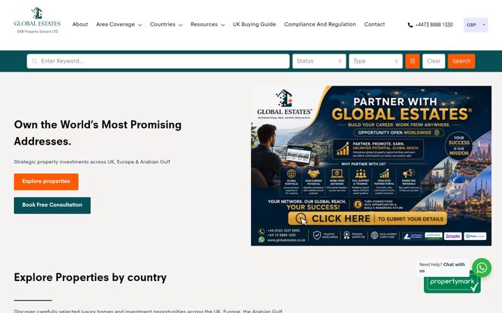 Screenshot of globalestates.co.uk