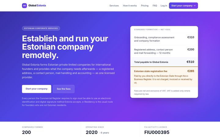 Screenshot of globalestonia.com