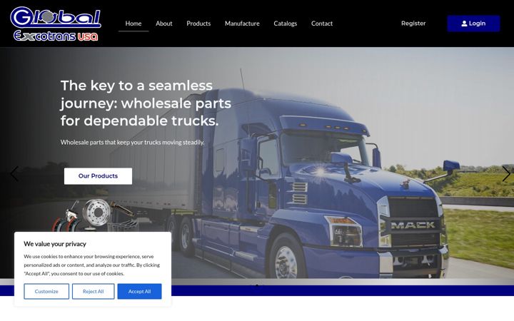 Screenshot of globalexcotrans.com