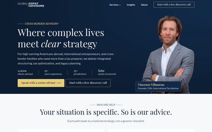 Screenshot of globalexpatadvisors.com