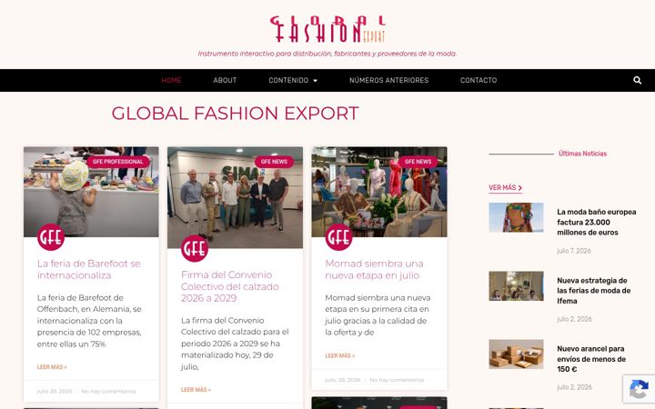 Screenshot of globalfashionexport.net