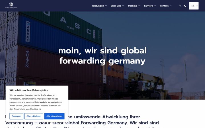 Screenshot of globalforwarding.de