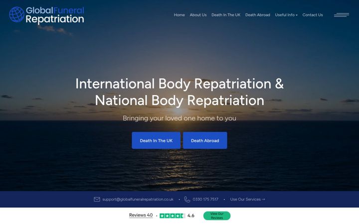 Screenshot of globalfuneralrepatriation.co.uk