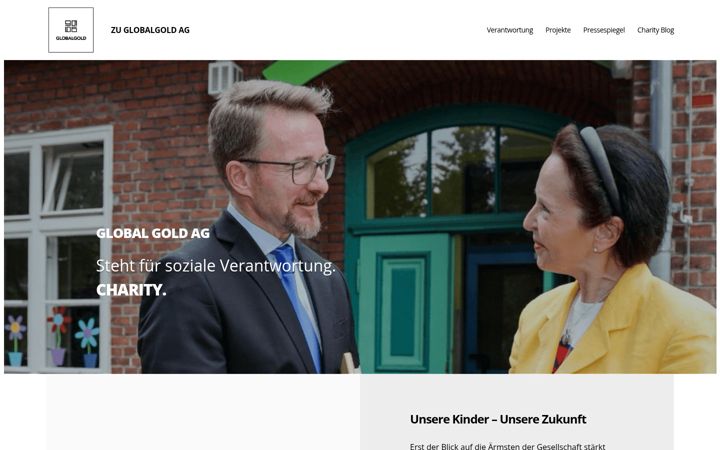 Screenshot of globalgold-charity.de