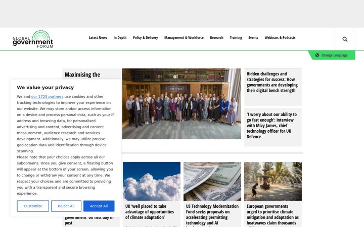 Screenshot of globalgovernmentforum.com