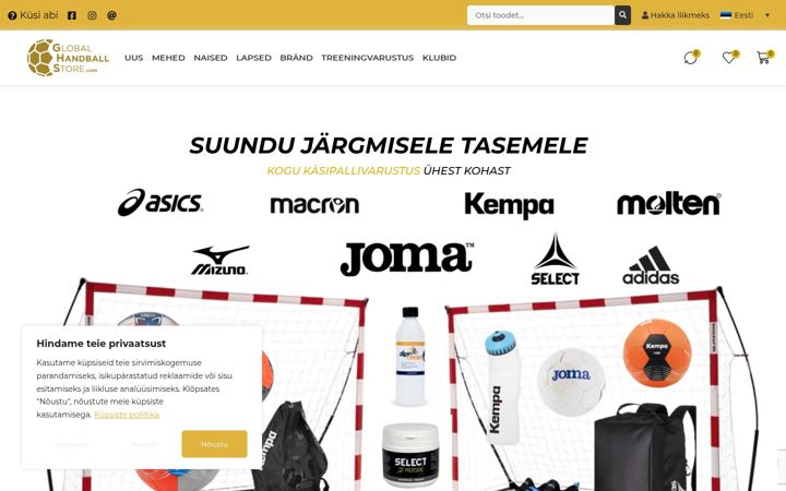 Screenshot of globalhandballstore.com