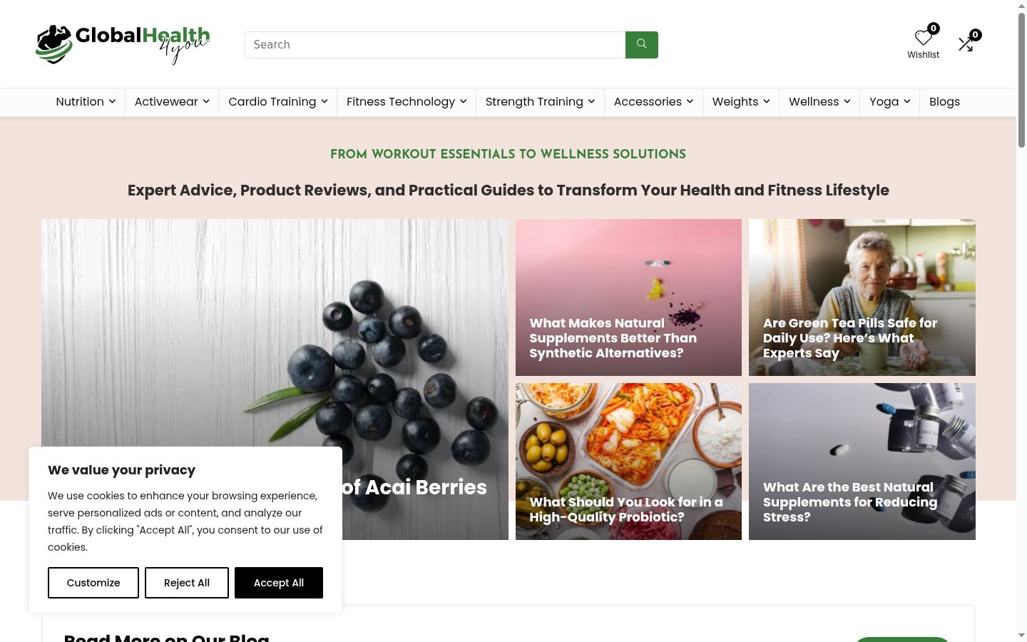 Screenshot del banner di consenso mostrato prima di qualsiasi interazione