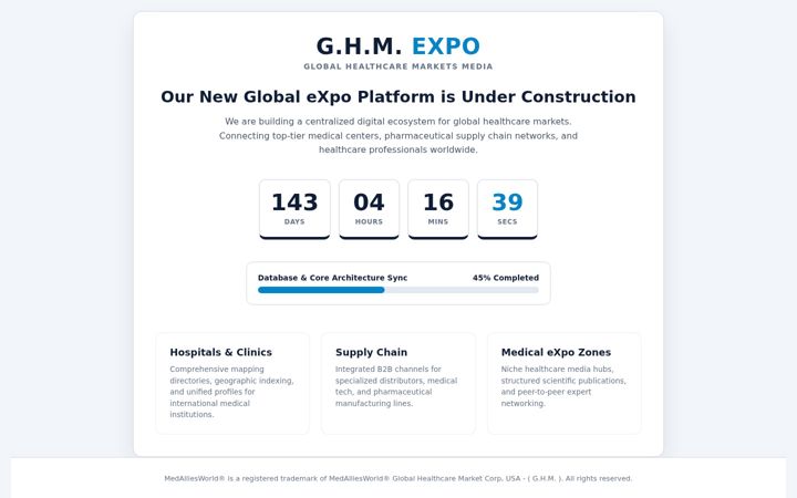 Screenshot of globalhealthcaremarkets.net
