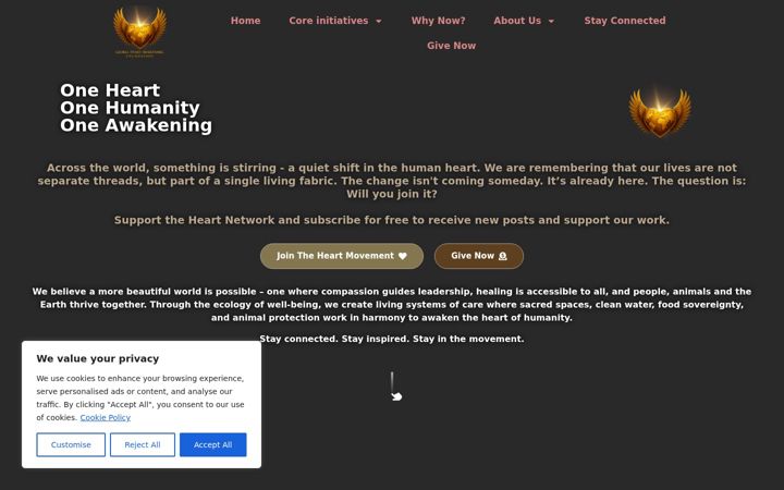 Screenshot of globalheartawakening.org