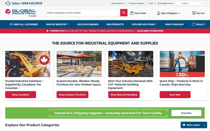 Screenshot of globalindustrial.ca