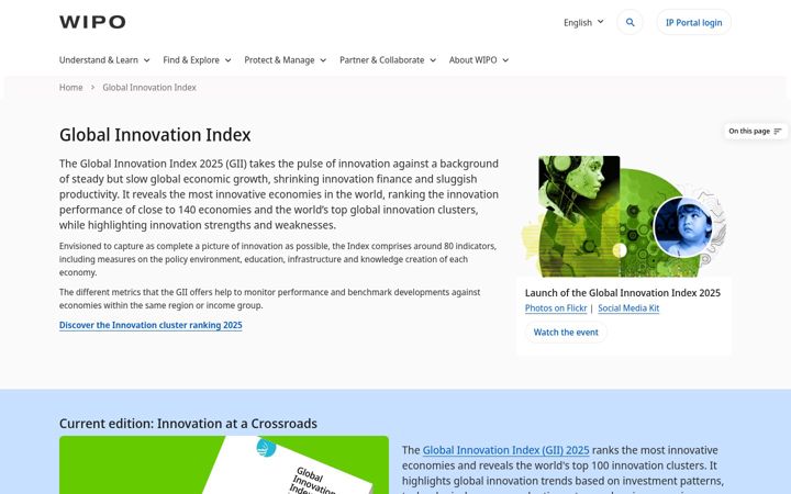Screenshot of globalinnovationindex.org