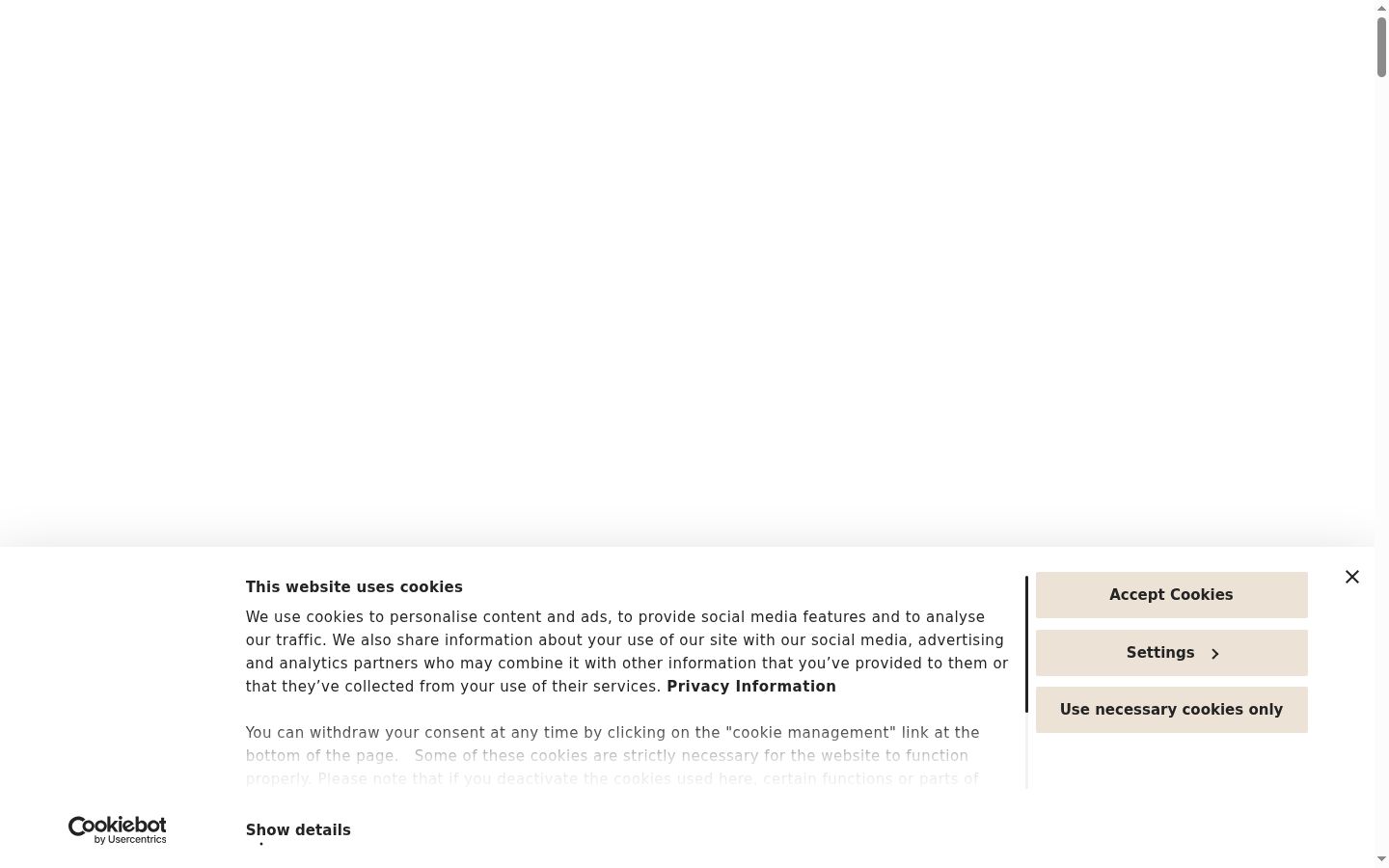 Screenshot del banner di consenso mostrato prima di qualsiasi interazione