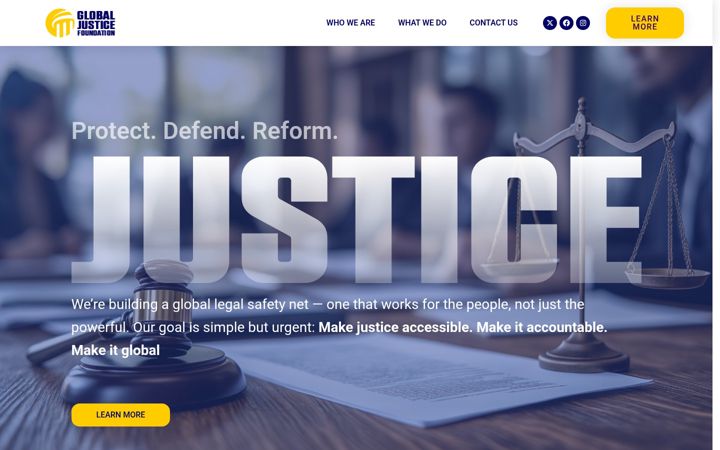 Screenshot of globaljusticefoundations.org