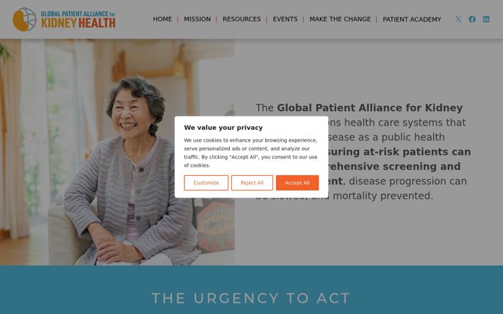 Screenshot of globalkidneyalliance.org