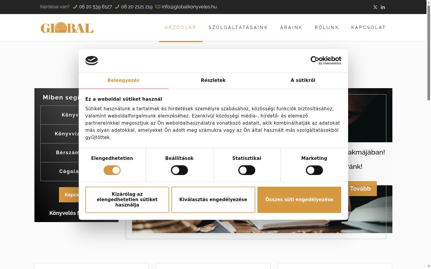 Screenshot del banner di consenso mostrato prima di qualsiasi interazione