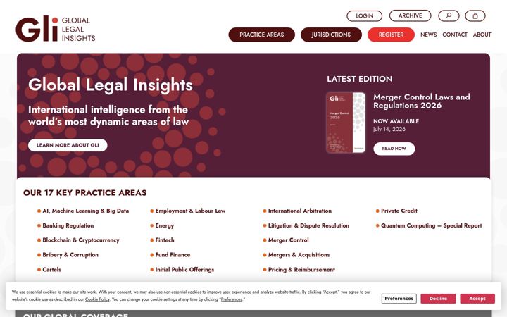 Екранна снимка на globallegalinsights.com