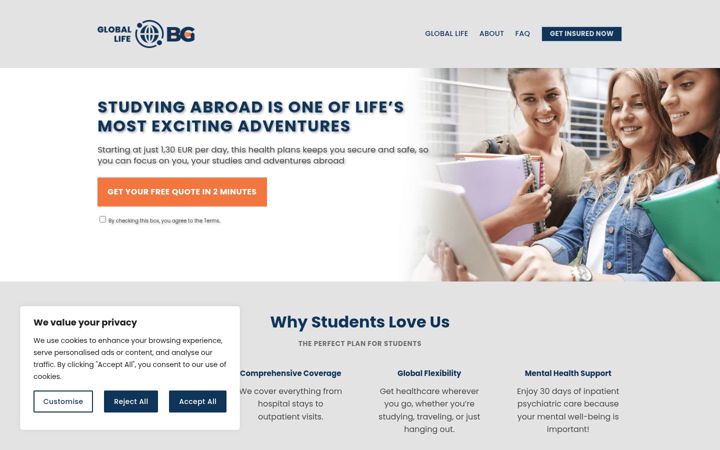 Screenshot of globallife.io