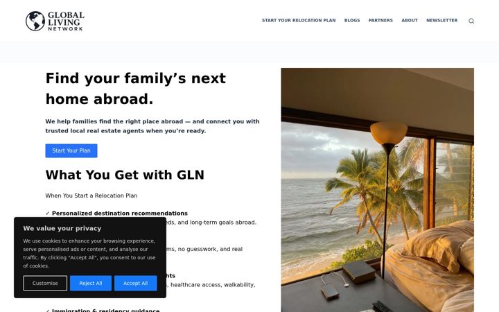 Screenshot of globallivingnetwork.com