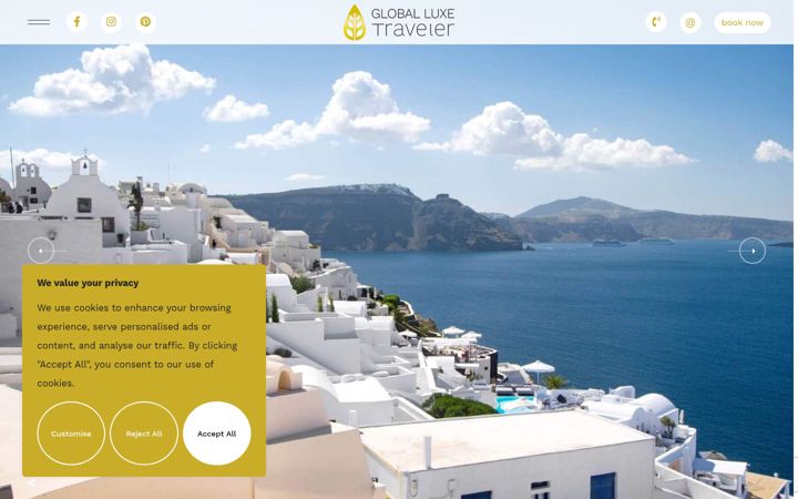 Screenshot of globalluxetraveler.com